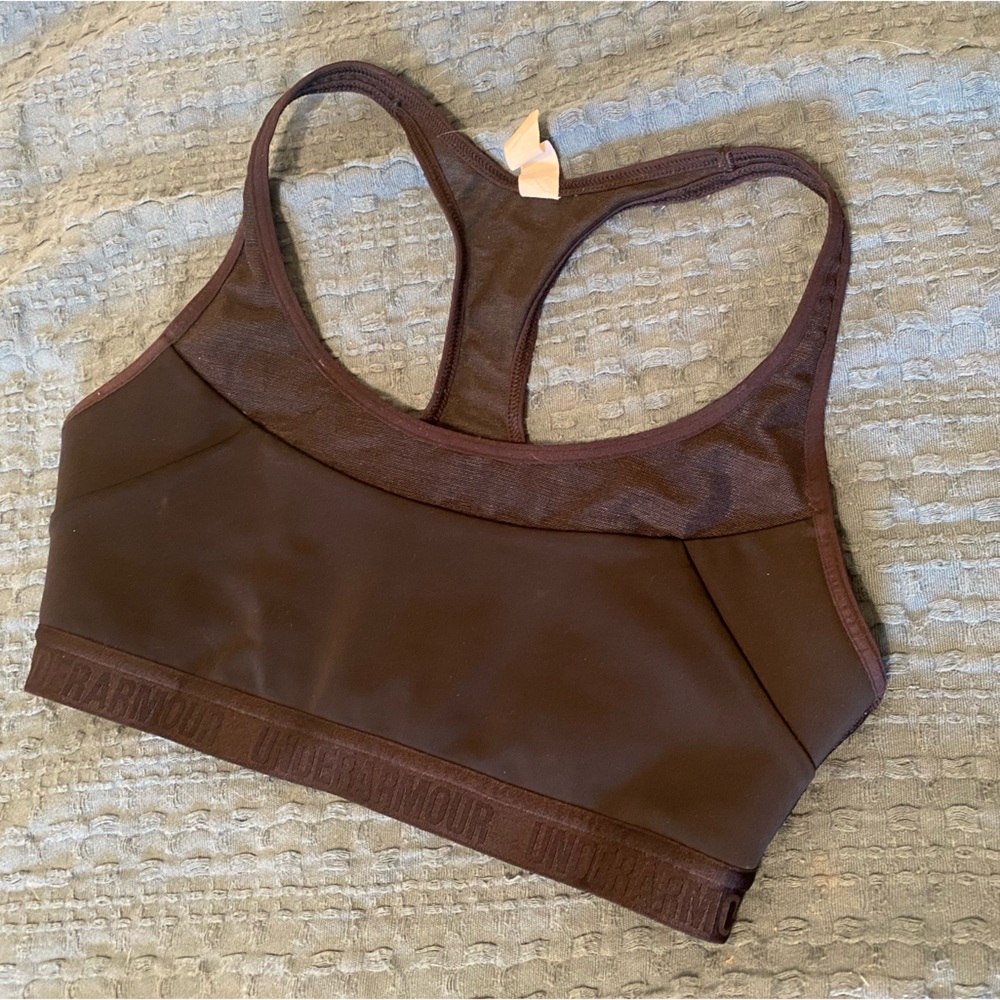 Mesh trim Under Armour sports bra (black)